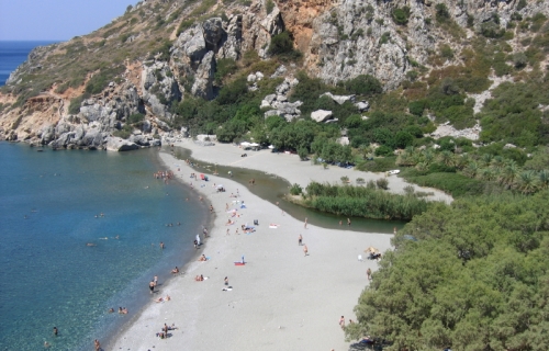 Preveli Beach on the island of Crete, Greece
